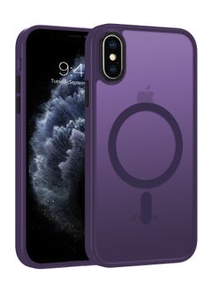 Magnetic Case For iPhone Xs Max Case Compatible with MagSafe Military Grade Protection Shockproof Translucent Matte Case Anti Scratch Shockproof Phone Case (Deep Purple)