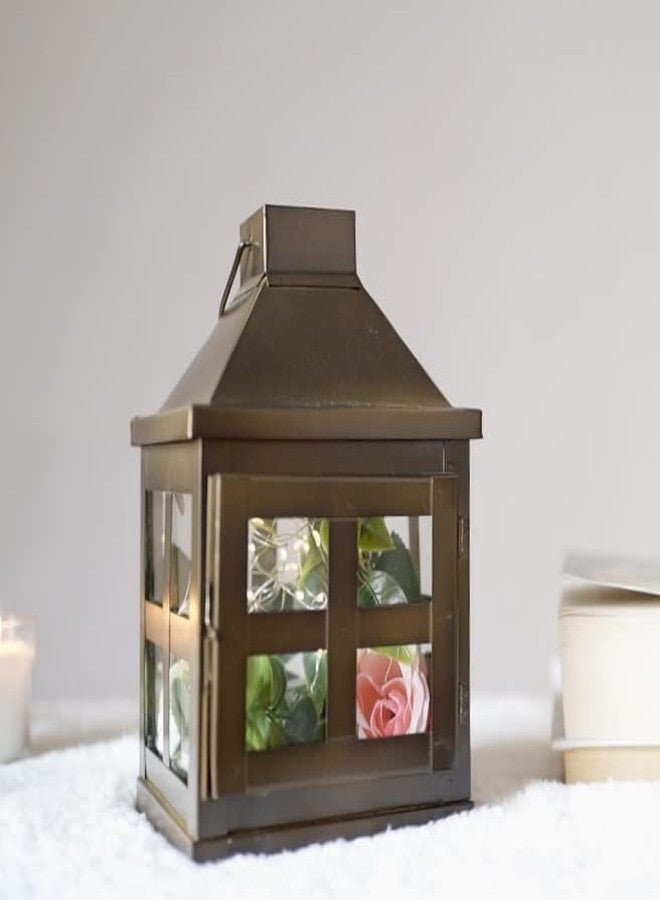 Behoma Vintage Style Lantern for Home Decoration |Candle and Tealight Holder for Table-top & Wall-Hanging | Indoor & Outdoor Events | Chocolate Brown Colour Small (Candle/Lights NOT Included) - Image 2