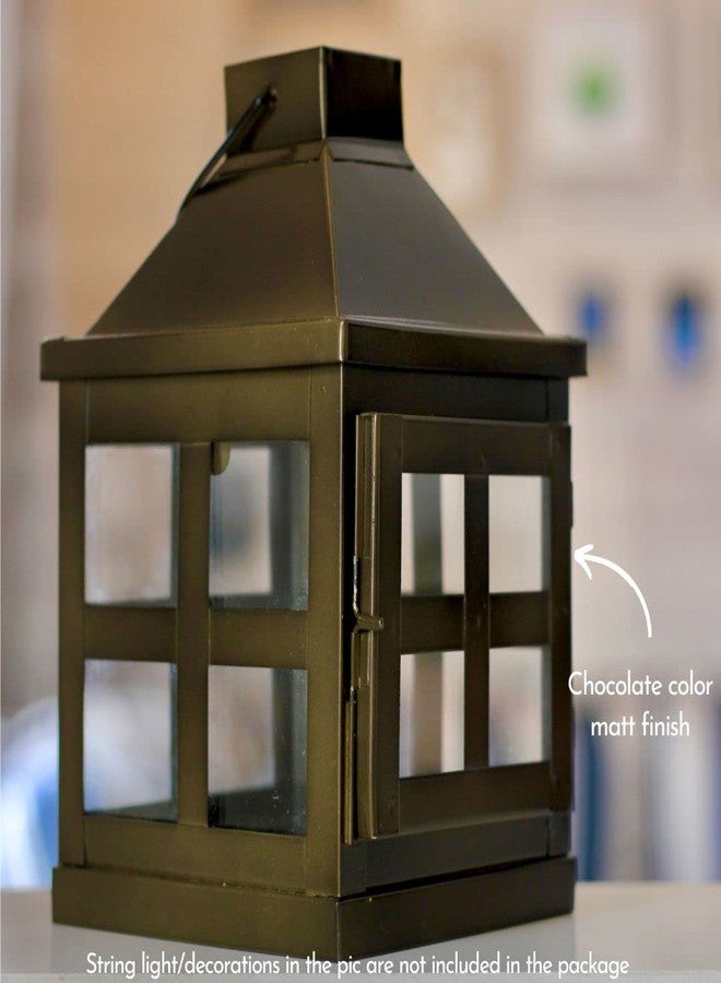 Behoma Vintage Style Lantern for Home Decoration |Candle and Tealight Holder for Table-top & Wall-Hanging | Indoor & Outdoor Events | Chocolate Brown Colour Small (Candle/Lights NOT Included) - Image 4