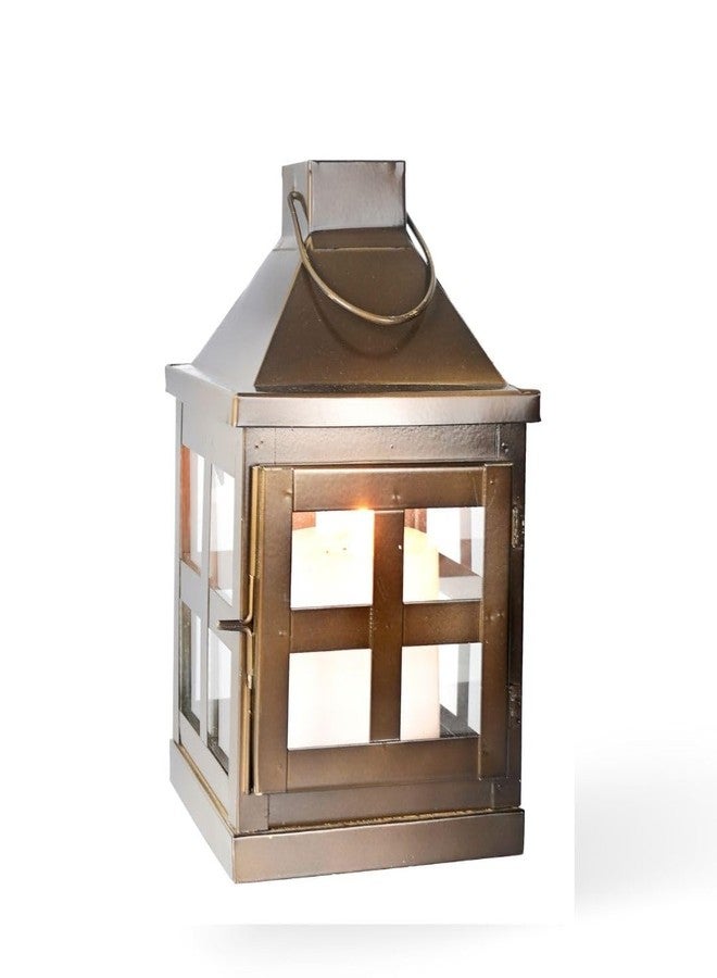 Behoma Vintage Style Lantern for Home Decoration |Candle and Tealight Holder for Table-top & Wall-Hanging | Indoor & Outdoor Events | Chocolate Brown Colour Small (Candle/Lights NOT Included) - Image 1