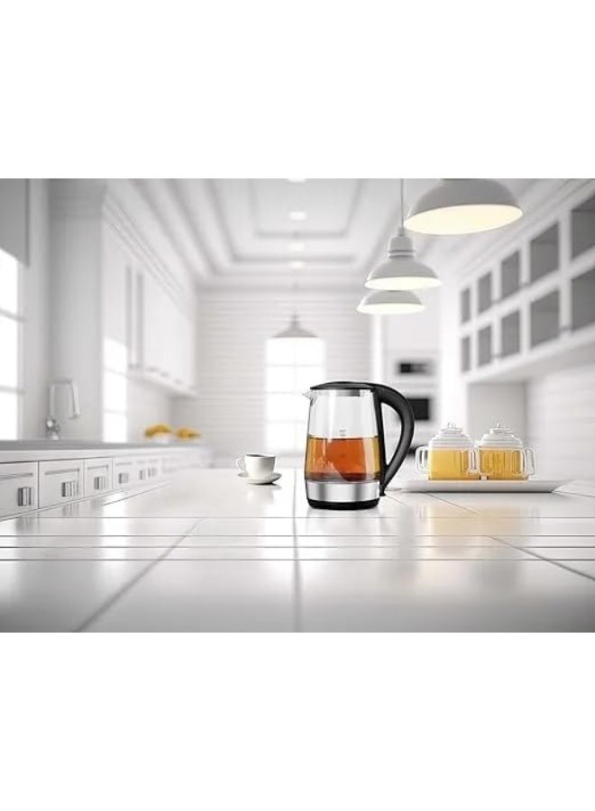 7MD Electric Kettle 1.7L Glass, 2200W Fast Boil Water Boiler, LED Light, Auto Shut Off, Boil Dry Protection, Transparent Electric Tea Kettle for Home Kitchen Office Use, BPA Free, Stainless Steel Base - Image 5