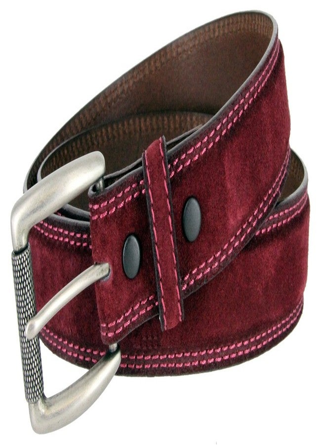بيلتس.كوم حزام جينز كاجوال من جلد الغزال الطبيعي من Belts.com، طراز فولرتون، مقاس 35 مم (1-3/8 بوصة)، رقم الموديل 351000-P4139-LANR، لون عنابي، مقاس 40 - Image 2