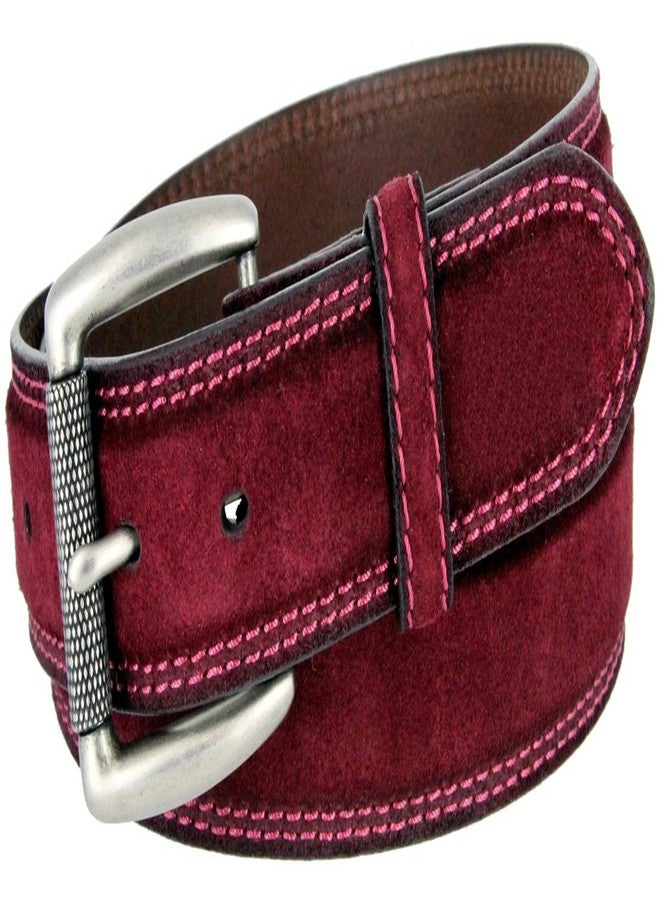 بيلتس.كوم حزام جينز كاجوال من جلد الغزال الطبيعي من Belts.com، طراز فولرتون، مقاس 35 مم (1-3/8 بوصة)، رقم الموديل 351000-P4139-LANR، لون عنابي، مقاس 40 - Image 1