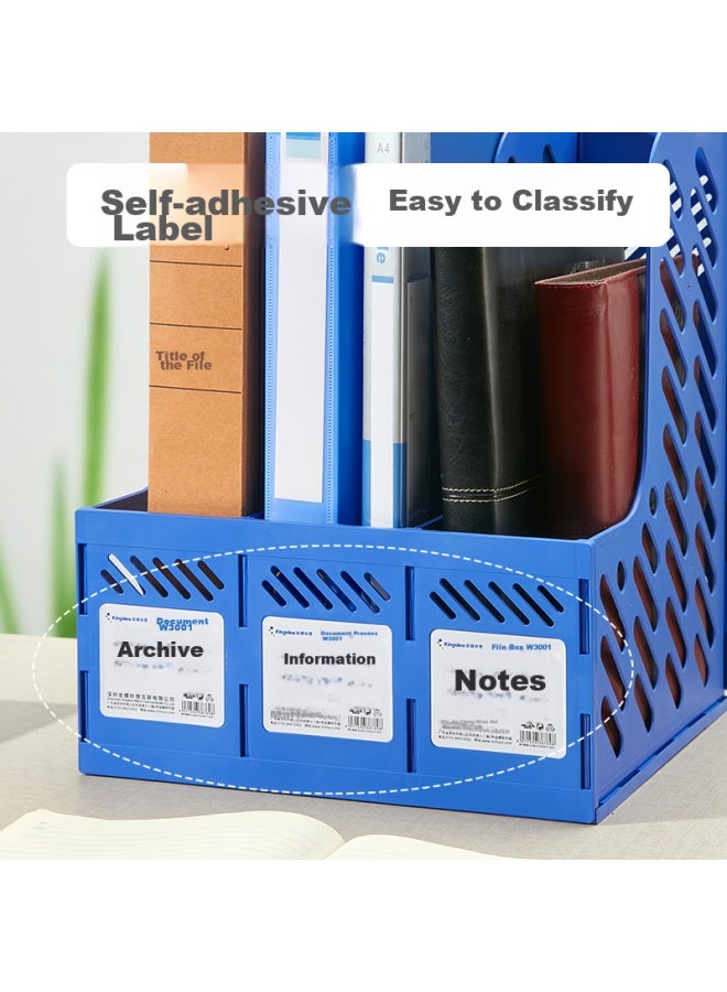 Kingdee 3-tier Hollow Desktop File Organizer With Bookends, Office Storage Box With Labels, Doent Rack For Books And Papers, Black W3003 - Image 5