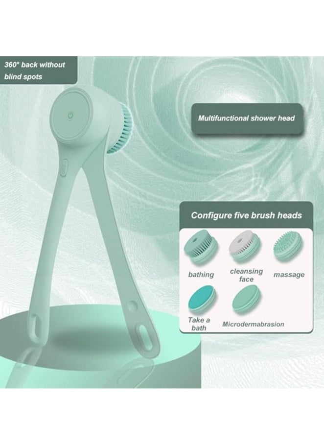 General Electric bath brush, rechargeable back cleanser for shower, long non-slip handle rechargeable exfoliating bath brush, deep cleansing, exfoliation  - Image 2