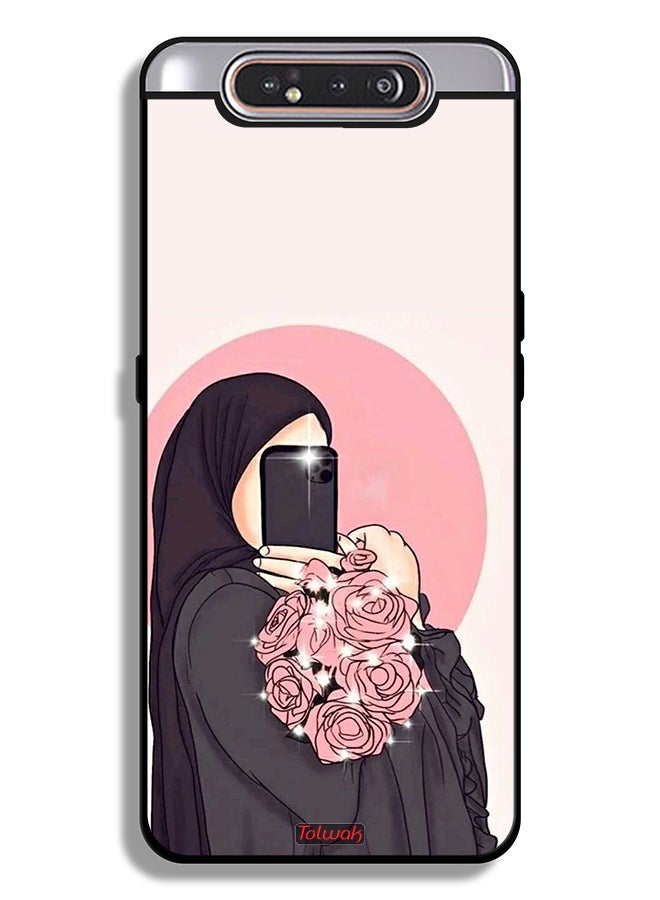 Tolwak Samsung Galaxy A80 Protective Case Cover Making Selfies While Holding Flowers Art - Image 1