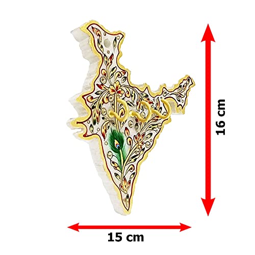 Handicraft Kingdom Marble Key Holder Organizer For Home Office Wall Dcor With Wood Clock Handmade 3 Hooks Hanger For Christmas New Year Rack For Gift Approx Size 6 Inch Wt 400 Gm Pack Of 2  - Image 5