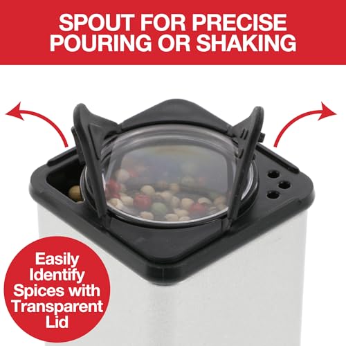 Good Cooking Set of 12 Magnetic Spice Jars, Shake or Pour Containers - Attaches to Most Refrigerator Doors & Appliances, Seasoning Dispensers- Easy Open Window Top Shakers Metal- Space Saving Kitchen Essential - Image 4