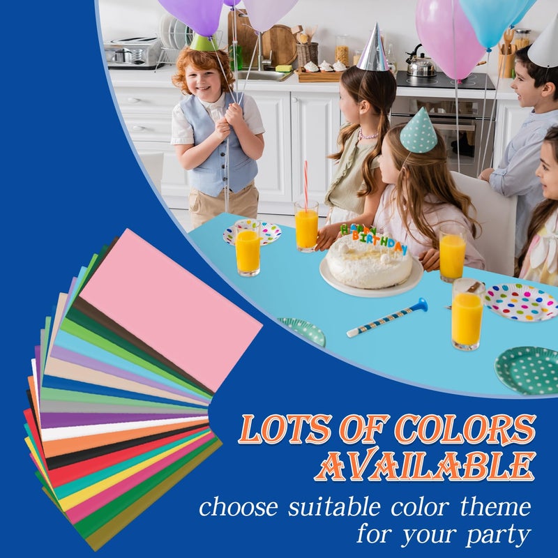 YSYJ 12 Pack Light Blue 54 x 108 Inch Disposable Plastic Tablecloths Rectangular Table Cloth Plastic Table Cover for Parties - Image 5