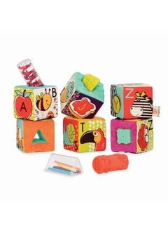 B. Toys Soft Fabric Building Blocks For Toddlers Educational Alphabet Blocks With Textured Shapes Stack & Play Abc Blocks For 6 Months+  - Image 1