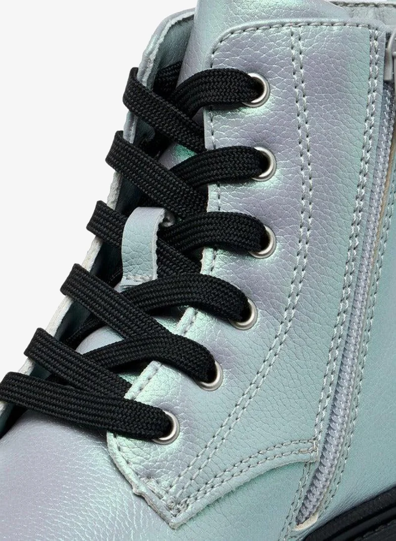 Disney SILVER Elsa Print Ankle Boots with Zip Closure and Pull Tabs for Women | Best Price UAE