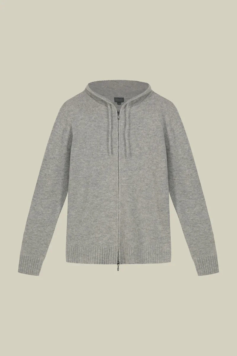 Doppelganger Men's regular fit lambswool blend knitted sweatshirt - Grey