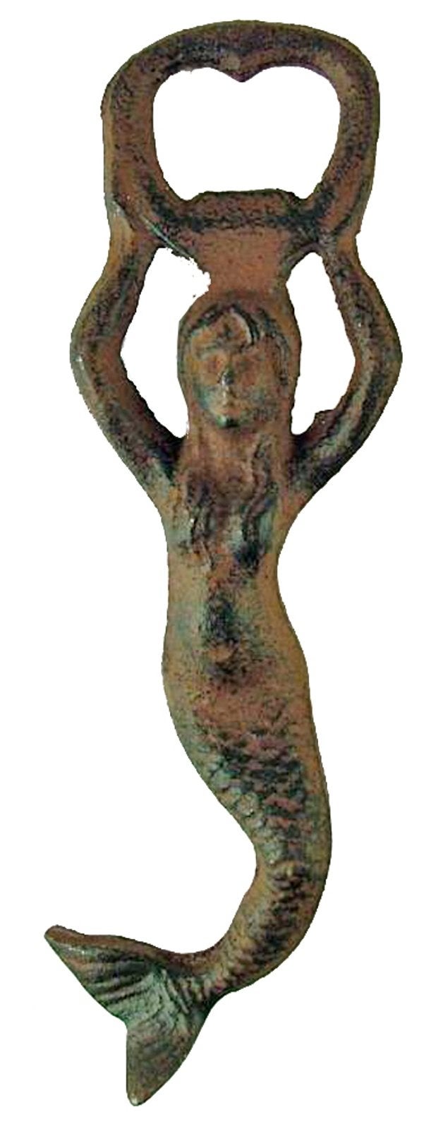 MD Antique Reproduction Iron Mermaid Bottle Opener Rust - Image 1