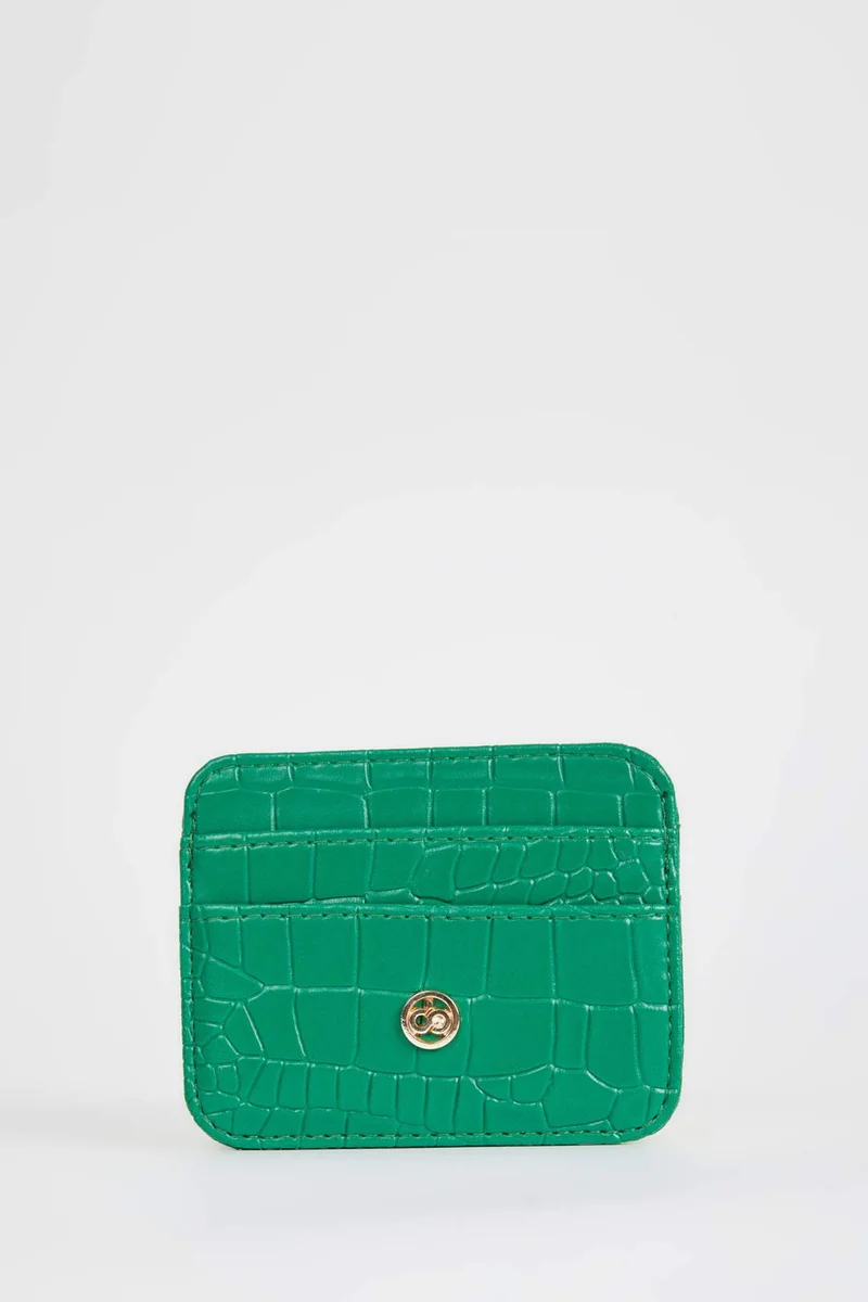 ديفاكتو Women's Faux Leather Croco Card Holder