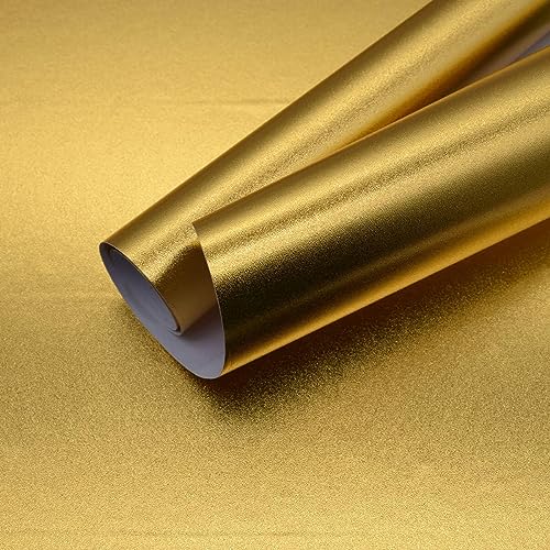 SUNBIRD Kitchen Oil Proof Sticker Waterproof Wallpaper Aluminum foil Stickers Contact Paper, Self-Adhesive Backsplash Heat Resistant Sheet for Kitchen (12 X 48 Inch, Solid Gold) - Image 1