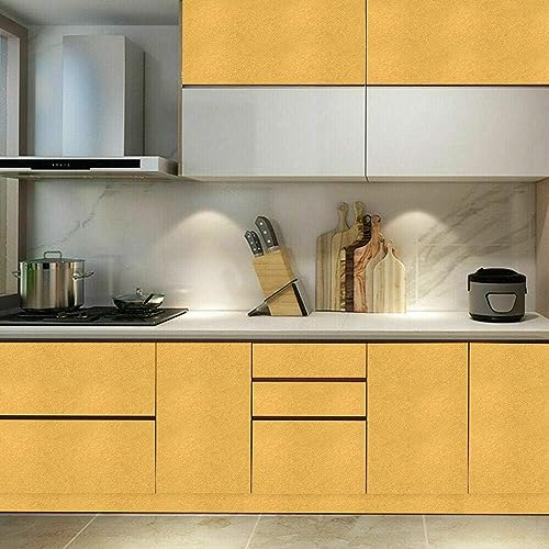 SUNBIRD Kitchen Oil Proof Sticker Waterproof Wallpaper Aluminum foil Stickers Contact Paper, Self-Adhesive Backsplash Heat Resistant Sheet for Kitchen (12 X 48 Inch, Solid Gold) - Image 2