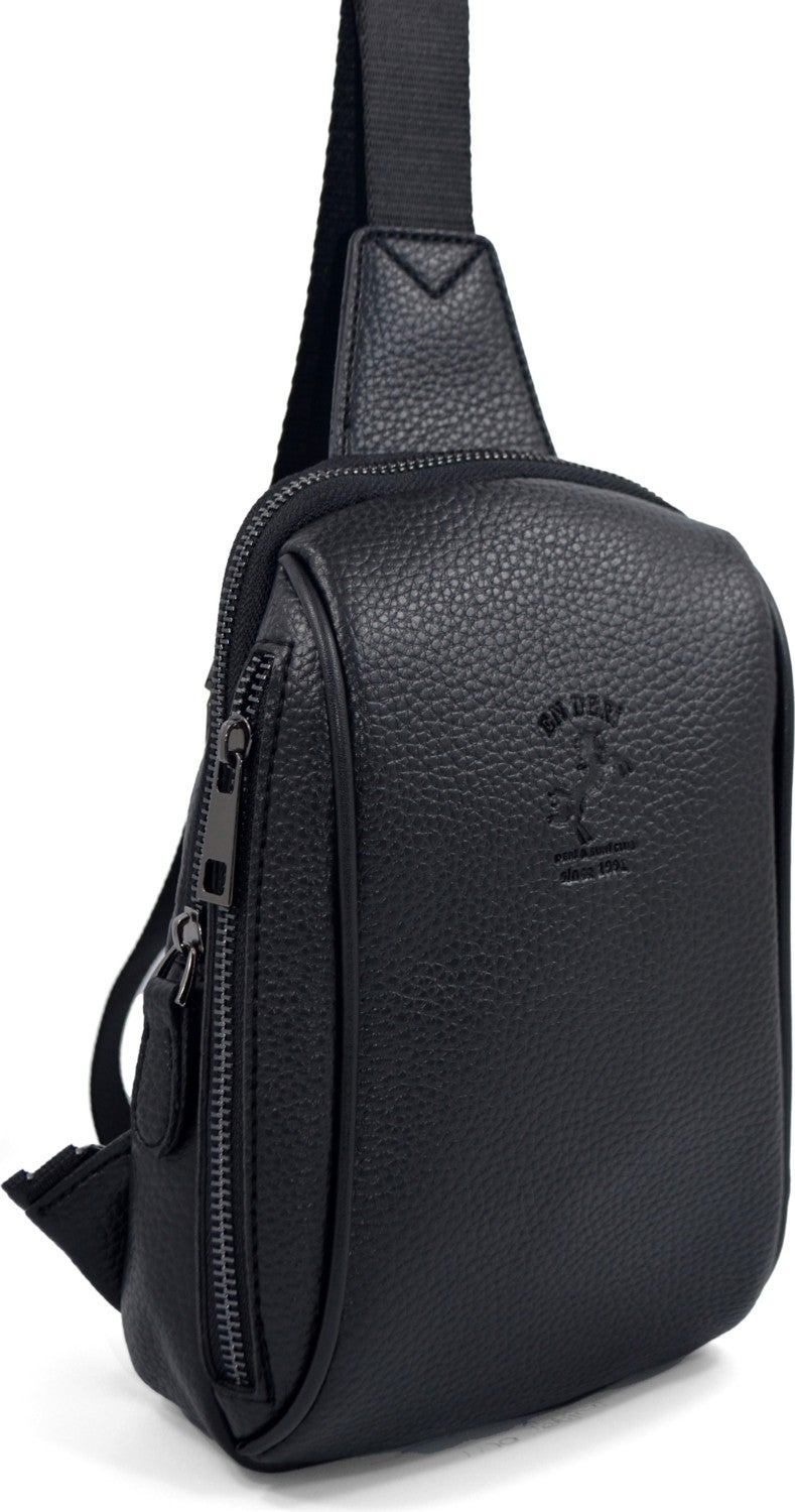 EN Deri Men's Black Crossbody Multi-Compartment Shoulder Bag Crossbody Bag  - Image 1