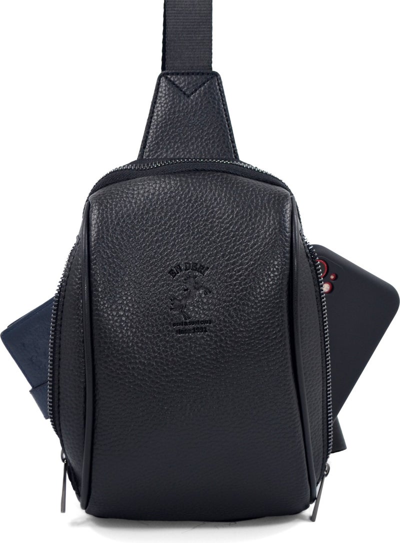 EN Deri Men's Black Crossbody Multi-Compartment Shoulder Bag Crossbody Bag  - Image 2