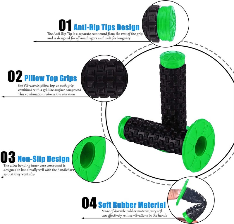 APPYU Motorcycle Grips 7/8" Dirt Bike Grip Pillow Top Grips Rubber Anti-Slip Universal Handlebar Racing Grip for Motocross ATV - Image 3
