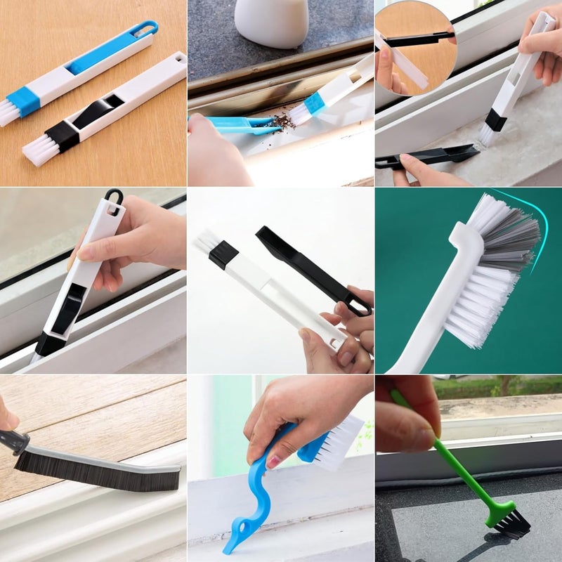 CRAFNEW 14Pcs Window Track Cleaning Tools, Deep Clean Groove Gap Cleaning Brush Kit for Window/Door Tracks, Sliding Doors, Tile Lines, AC Vents, Keyboards - Image 3