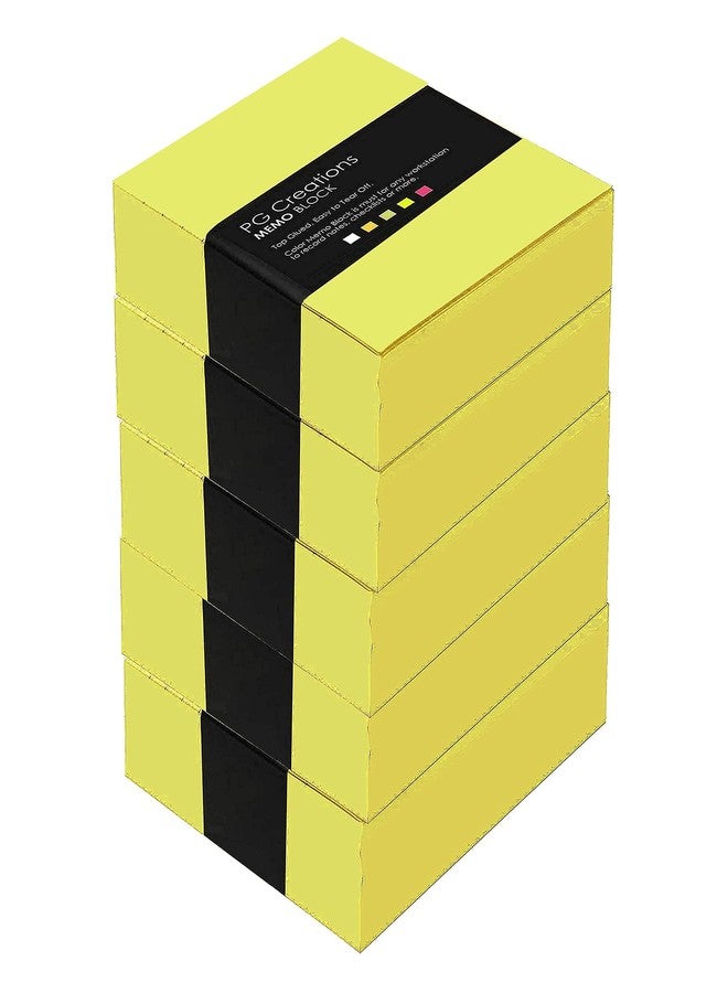 PG Creations Pocket Size, Pack of 2 Pads, Unruled Desk Writing Notepads, 58 Gsm Blank Plain Rough Paper Pad, 250 Sheets Per Pad, Small Memo Writing Pads for Daily Notes, 4.25x4.25 Inch, Yellow - Image 1