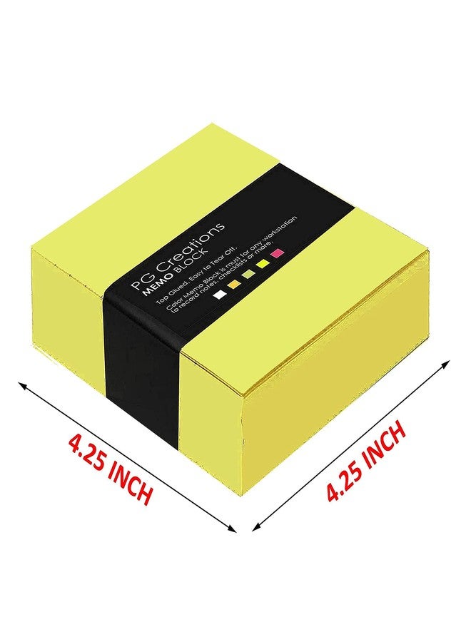 PG Creations Pocket Size, Pack of 2 Pads, Unruled Desk Writing Notepads, 58 Gsm Blank Plain Rough Paper Pad, 250 Sheets Per Pad, Small Memo Writing Pads for Daily Notes, 4.25x4.25 Inch, Yellow - Image 3