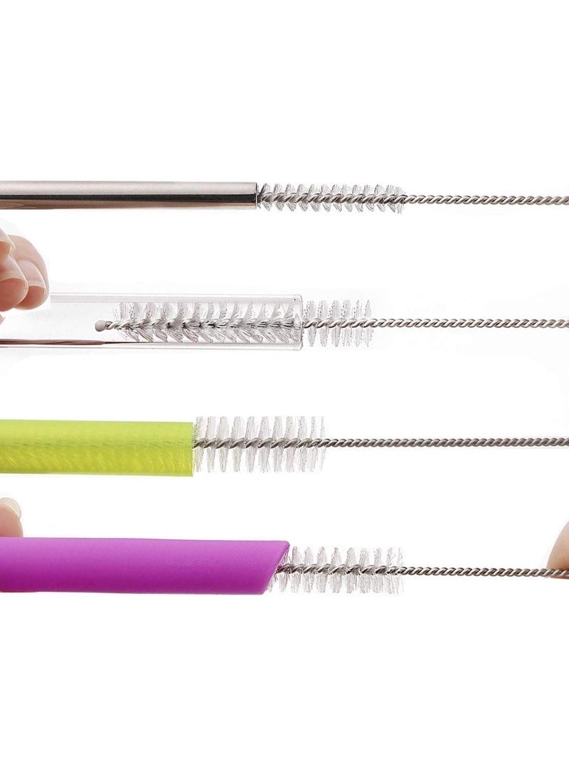MOMENT فرشاة تنظيف القش MOMENT 2 عبوة، مقابض معدنية قابلة لإعادة الاستخدام، فرشاة تنظيف قش طويلة جدًا لكوب ستانلي 40، 30، 20 أونصة، فرشاة تنظيف قش بعرض 10 مم لكوب الشرب، زجاجة الماء والأنابيب. - Image 5