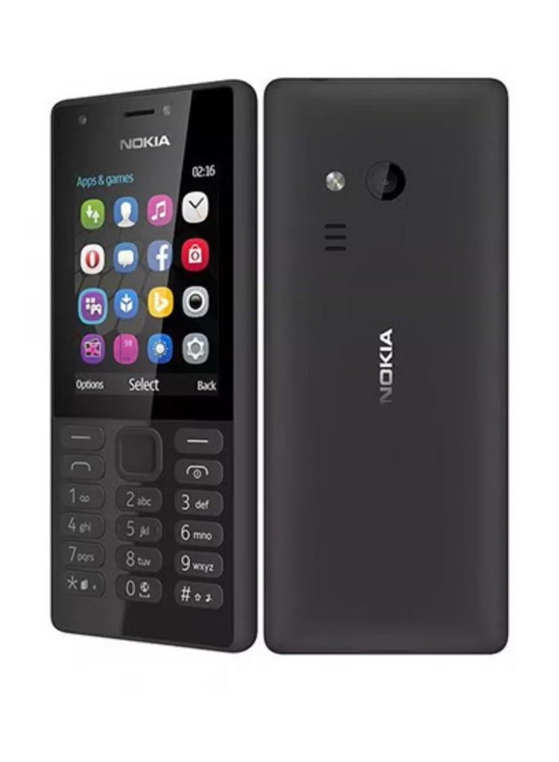NOKIA 216 dual SIM black phone, 16MB capacity, 16MB RAM, supports 4G