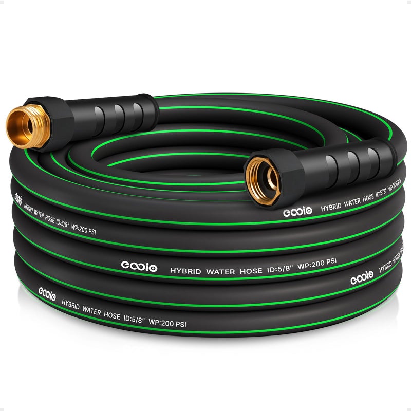 EOOIO Heavy Duty Garden Hose 25ft, NON-EXPANDABLE Flexible Water Hose, Kink Resistant Lightweight Hybrid Hose, Leakproof Hose Male to Female Fittings - Image 1