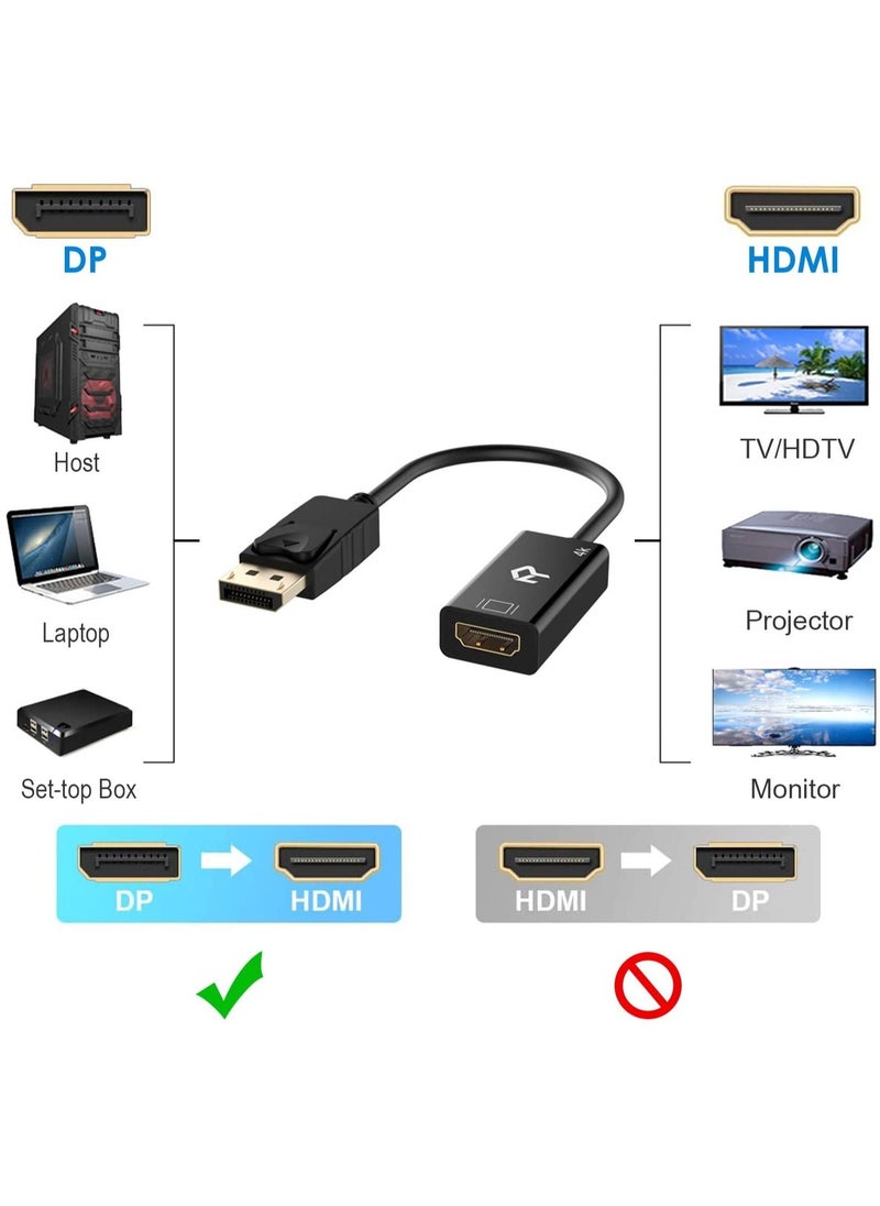 Rankie - Rankie DisplayPort (DP) to HDMI Adapter, 4K Resolution Ready Converter with Audio (Black) - Image 1
