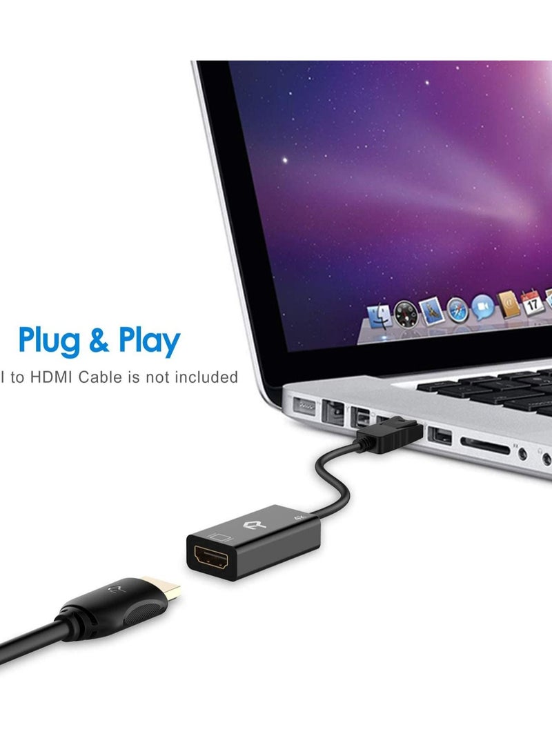Rankie - Rankie DisplayPort (DP) to HDMI Adapter, 4K Resolution Ready Converter with Audio (Black) - Image 1