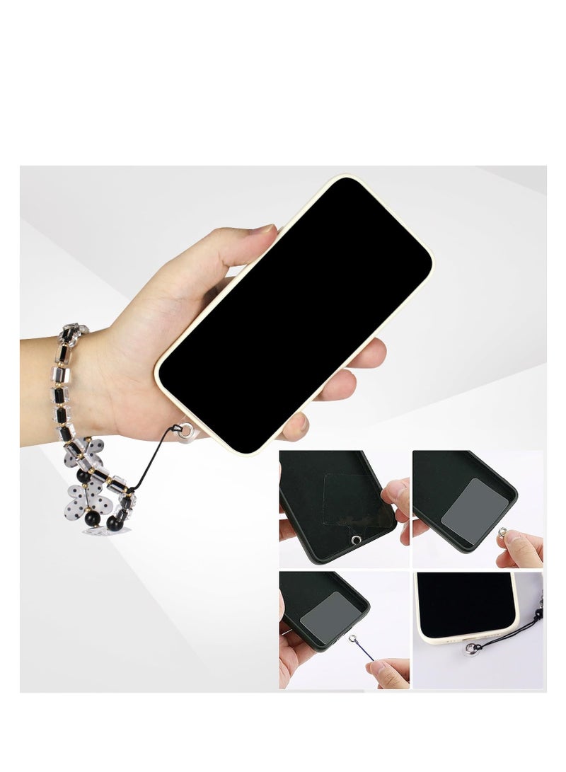 SYOSI 2Pcs Beaded Phone Strap Bracelets, Mobile Phone Charms Crystal Butterfly Heart Hand Wrist Lanyard for Women Girls Phone Keychain Charm - Image 4