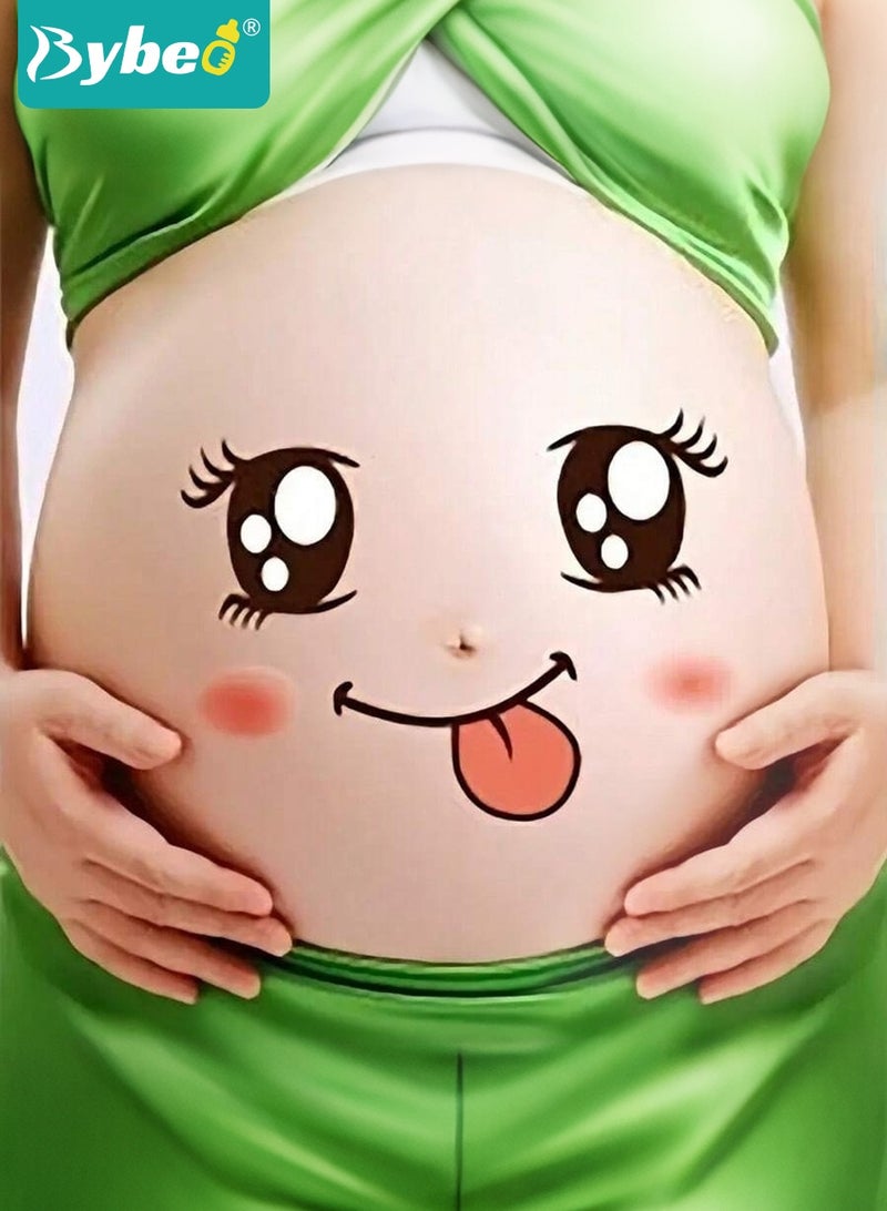 Bybeo 10 Sheets Pregnancy Belly Stickers, Pregnancy Photo Booth Props Set, Funny Facial Expression Maternity Baby Stickers for Expectant Mothers, Baby Shower Maternity Gifts - Image 3
