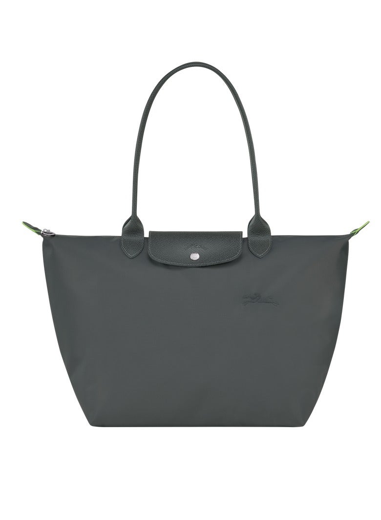 لونج شامب حقيبة مستحضرات تجميل كبيرة متعددة الاستخدامات وحقيبة يد وحقيبة كتف كبيرة من لونجشامب لو بلياج، رمادية جرافيتية كبيرة، صديقة للبيئة، أنيقة ومتعددة الاستخدامات - Image 1