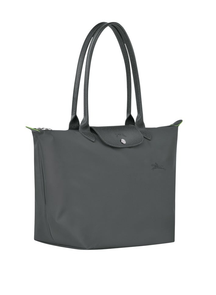 لونج شامب حقيبة مستحضرات تجميل كبيرة متعددة الاستخدامات وحقيبة يد وحقيبة كتف كبيرة من لونجشامب لو بلياج، رمادية جرافيتية كبيرة، صديقة للبيئة، أنيقة ومتعددة الاستخدامات - Image 3