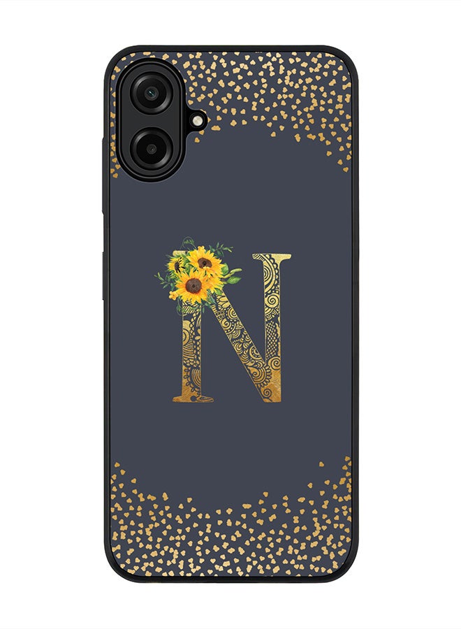 Stylizedd For Samsung Galaxy A07 4G Case,Slim fit Camera Protection, Shockproof Thin Phone cover  - Custom Floral Monogram - N  (Grey )
