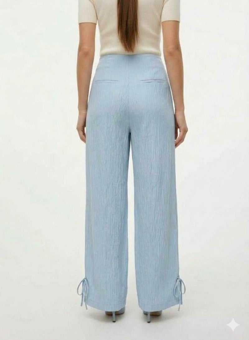 VERO MODA Women's VMANNA High-Waist Straight Tie Trouser Woven - Image 2