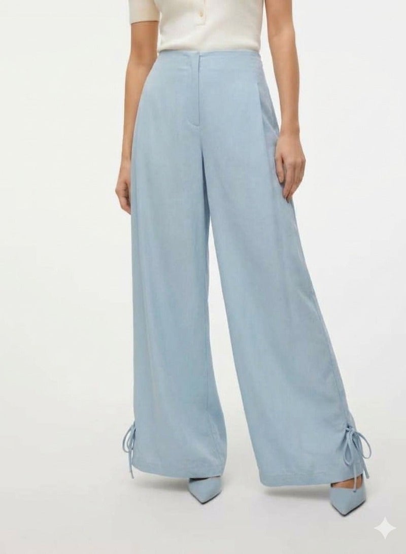 VERO MODA Women's VMANNA High-Waist Straight Tie Trouser Woven - Image 3