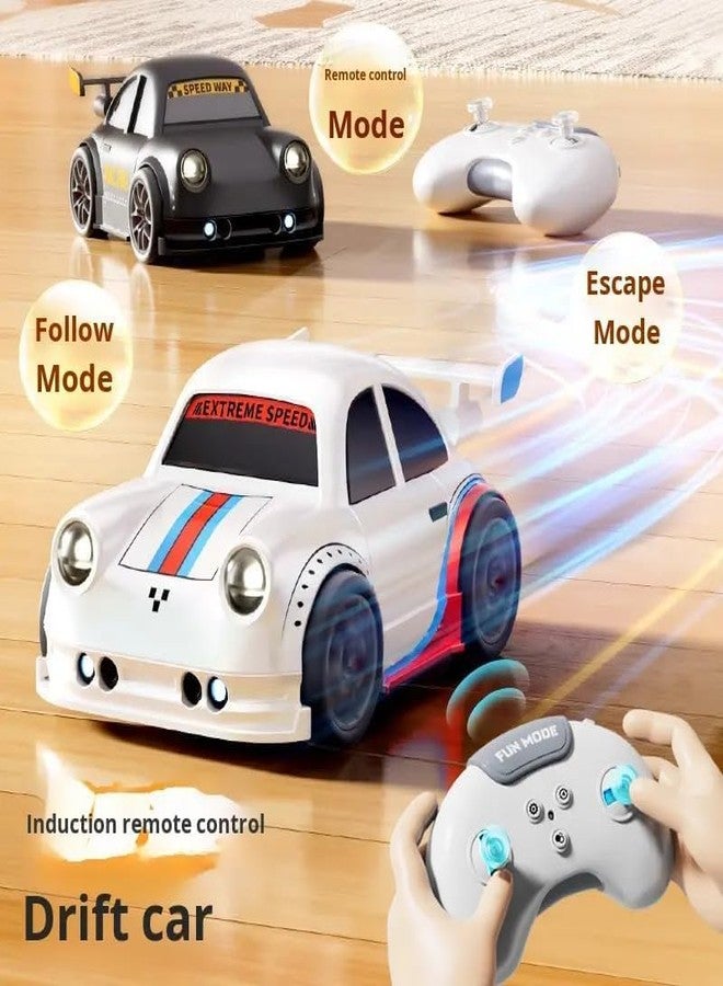 Babelly Remote Control Intelligent Sensor Drift Car for Kids - 4 Wheel Drive Mini RC Drifting Car with Follow Me, Escape Mode, Music & LED Lights Toy Gift for Boys Girls (Black) - Image 4