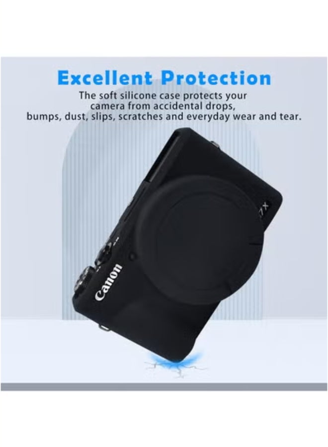 Case for Canon Powershot G7 X Mark III digital camera, soft silicone case and detachable lens cap for Canon Powershot G7X Mark III DSLR - Image 5
