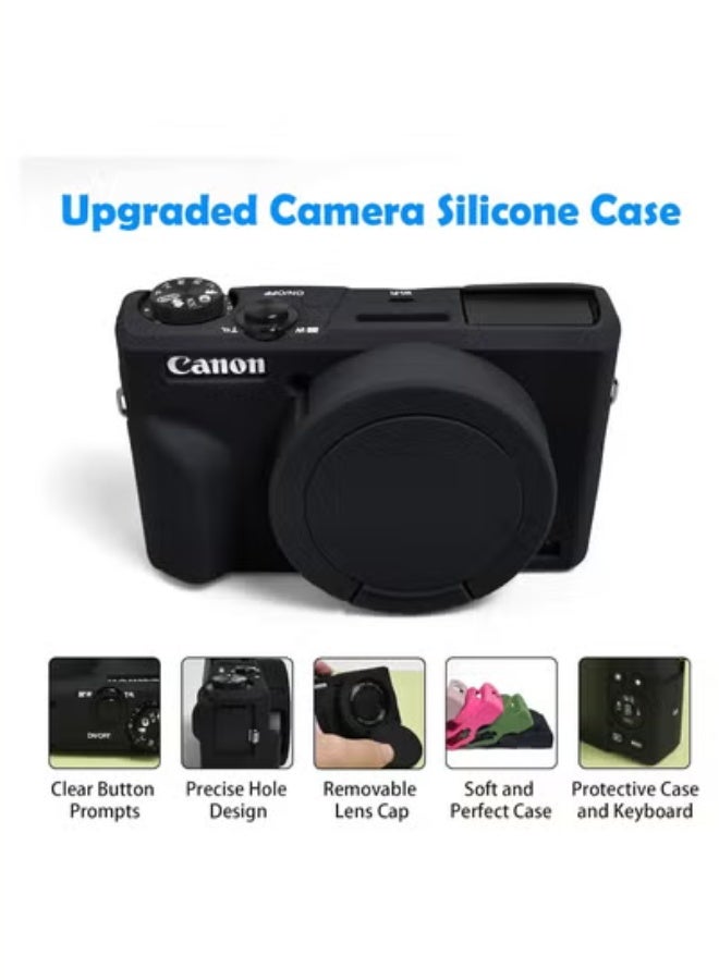 Case for Canon Powershot G7 X Mark III digital camera, soft silicone case and detachable lens cap for Canon Powershot G7X Mark III DSLR - Image 3