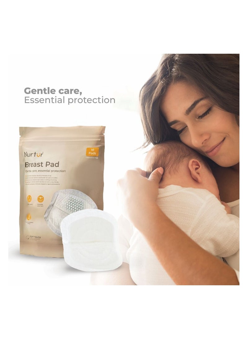 Nurtur Disposable Breast Pads for Nursing Mothers – Pack of 10 Trial – Ultra-Thin, Leak-Proof, Individually Wrapped, Soft & Breathable with Honeycomb Quick-Absorb Design - Image 4