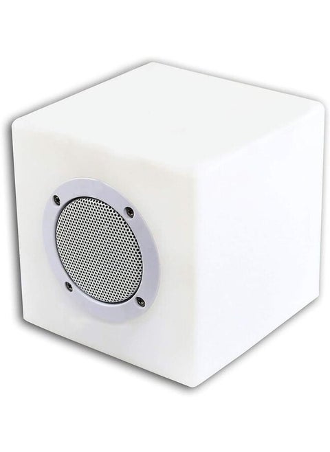 Cube Bluetooth Speaker with LED Light and Remote, 15cm, Water-Resistant, Wireless, Rechargeable