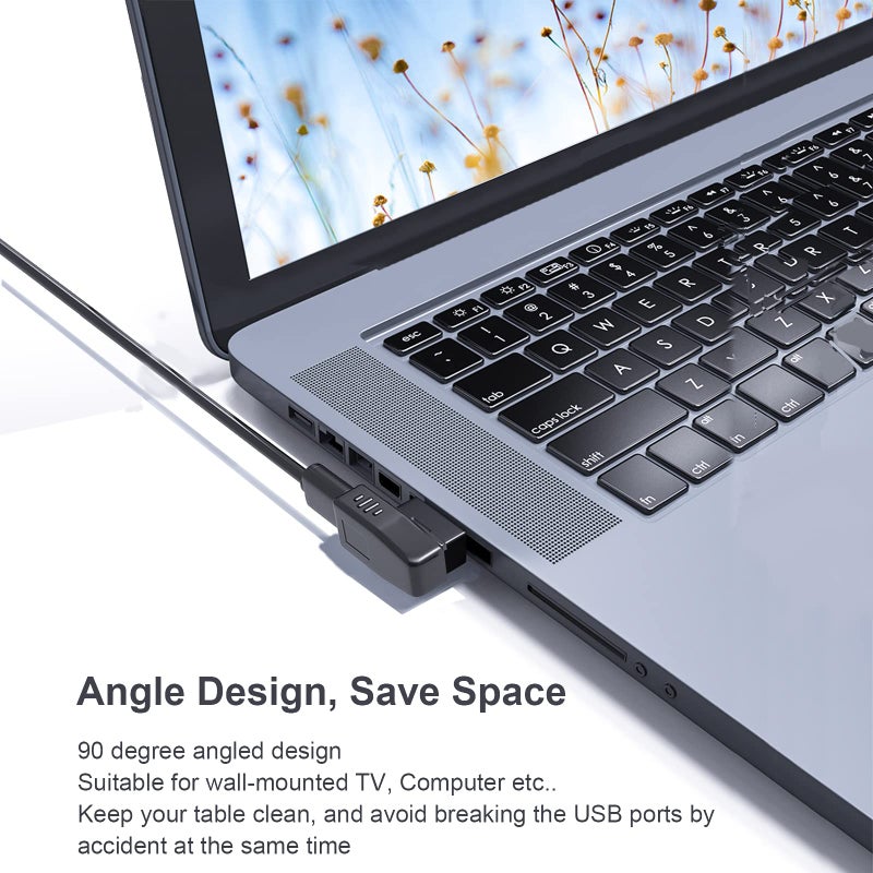 Oxsubor USB 3.0 Adapter 90 Degree Male to Female Coupler Connector Plug Left Right Up Down Angle (USB 3.0 Adapter Left 2PCS) - Image 4