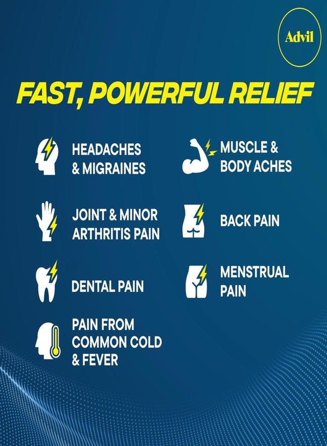 Advil Pain Reliever and Fever Reducer, Pain Relief Medicine with Ibuprofen 200mg for Headache, Backache, Menstrual Pain and Joint Pain Relief - 100 Coated Tablets - Image 2