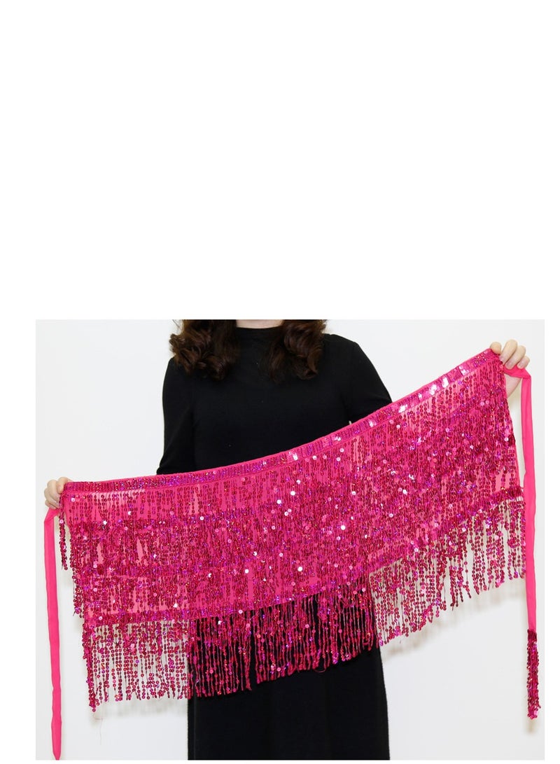 Loquat Squality Women Belly Dance Scarf Roes Red(four layers) 