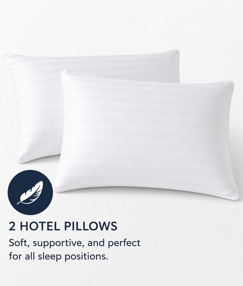 House One Package | Comfort Mattress Topper 8 cm and 2 Hotel Pillows - Image 2