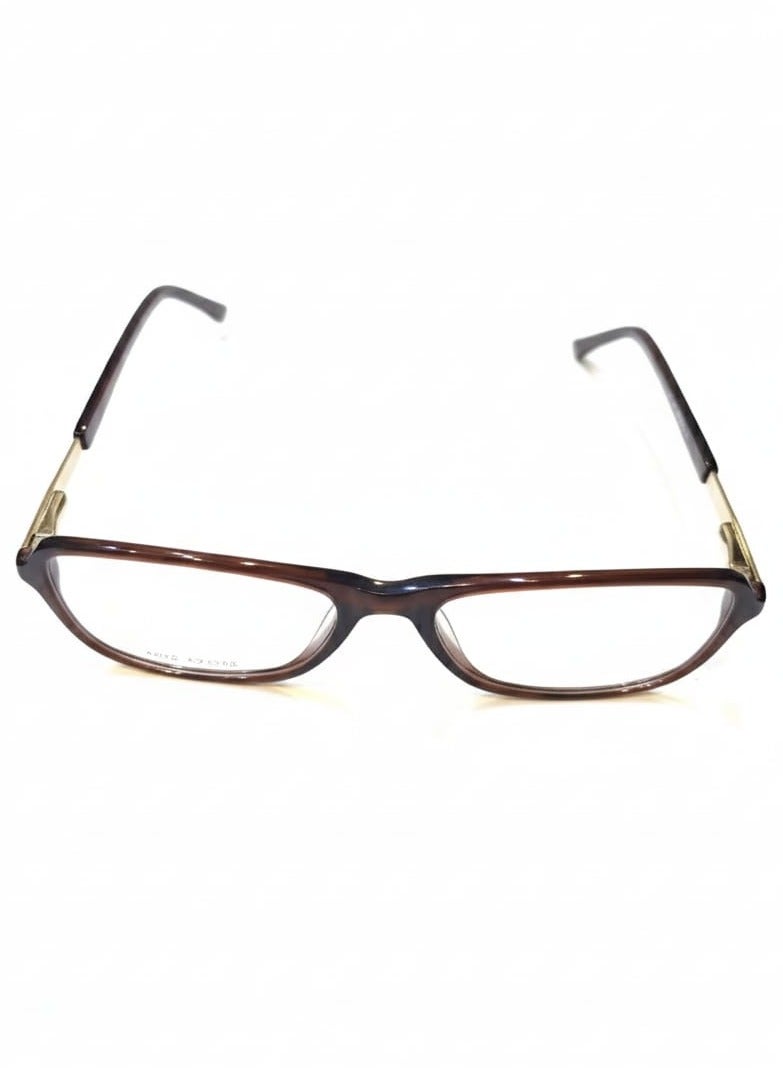 Cat Eye Eyeglasses Frame for Women - Brown and Gold Full Rim Lightweight Optical Frame with Clear Demo Lens, Fashion Eyewear for Everyday and Office Wear, Non Prescription