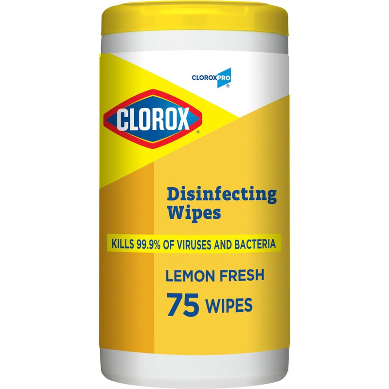 CloroxPro Clorox Disinfecting Wipes, Lemon Fresh, 75 Count (Package May Vary) - Image 1