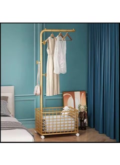 Suicune Suicune With Wheels Garment Rack Storage Basket On the Bottom freestanding Coat Rack Durable Coat Tree Hats Hanger for Entrance Bedroom Corridor Dormitory Office 